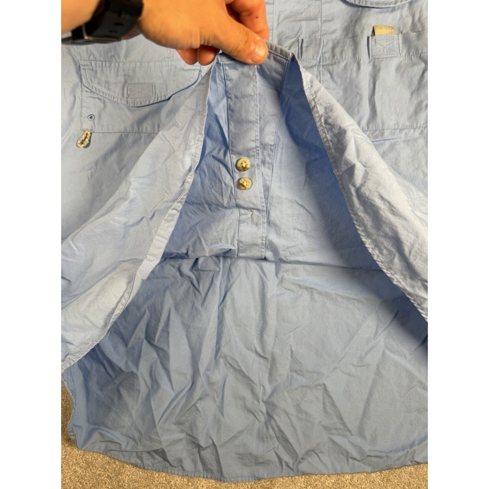 Columbia PFG Fishing Shirt Men Size XL Short Sleeve Button Up Carolina Sky Blue - Picture 5 of 10